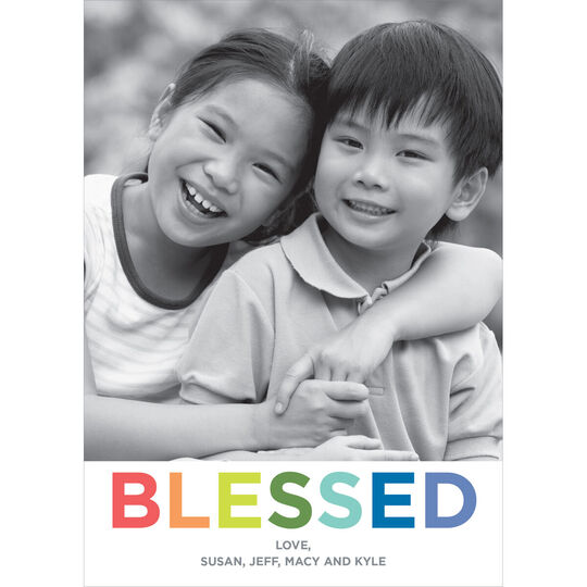 Colorful Blessed Flat Photo Cards